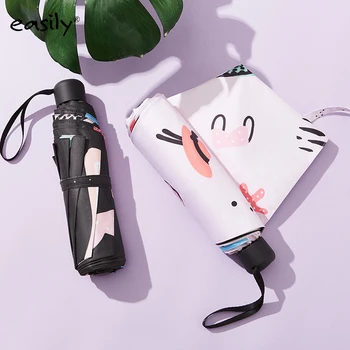 

Umbrella Women Cute Mini Pocket Uv Small Umbrellas Japanese Windproof Storm Folding Flower Uv Protection Guarda Chuva Wedding E5