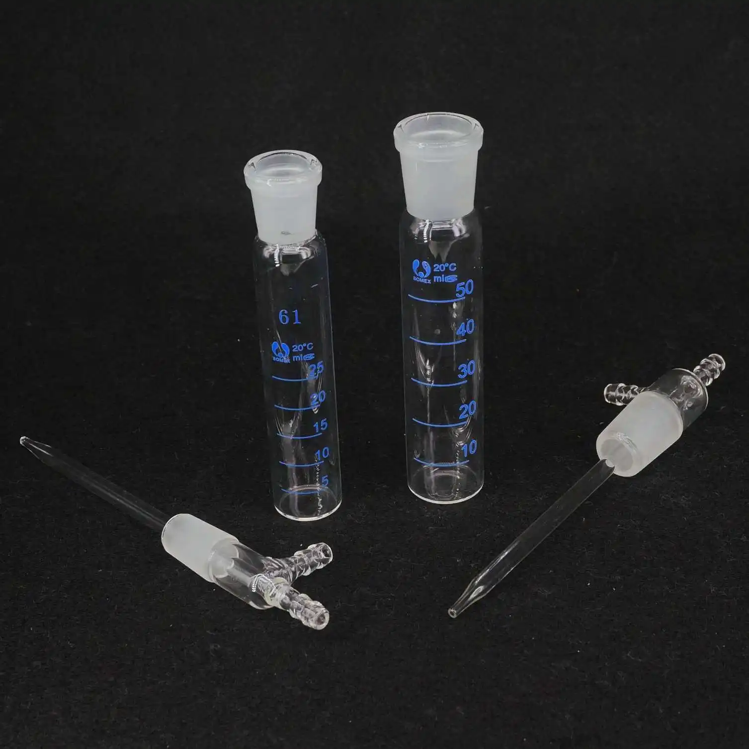 10/25/50/75/100/125/250/275/325/500ml Borosilicate Glass 8mm Gas Sampling Tube Glinsky Absorber Bottle Apparatus Lab