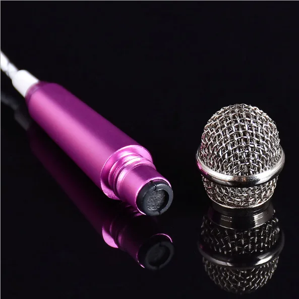Rose red Портативный 3,5 мм стерео Студийный микрофон KTV Караоке мини микрофон для сотового телефона ноутбука ПК настольный маленький размер микрофон - Цвет: Rose red