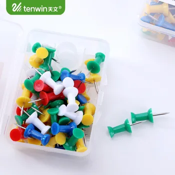 

50 pcs/lot DIY Kawaii Colored Cork Board Thumbtacks Stationery Push Pins Buttons Map Pin For Decoration Office Binding Supplies