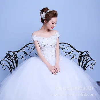 

Elegant Tulle Wedding Dresses with Appliques Off The Shoulder V Neck A Line Cap Sleeves Bridal Gowns 2019 Vestido De Noiva