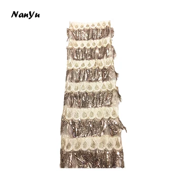 

Beautiful Lace Fabric Sparkle New Design Sequin Mesh Dance Dress Night Party Gown Fabric