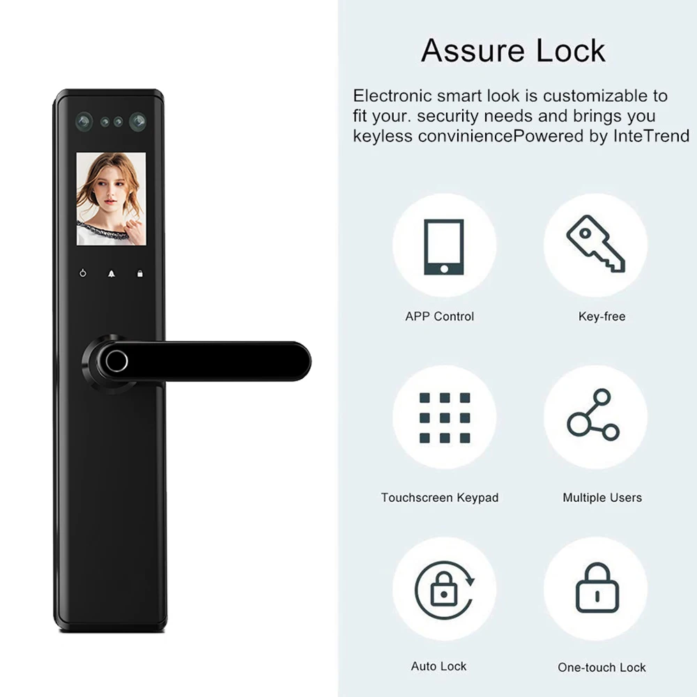 ACCKIP Smart Biometric Fingerprint Lock Digital Password Card Key cerradura inteligente Door Lock Face/Palm print Recognition