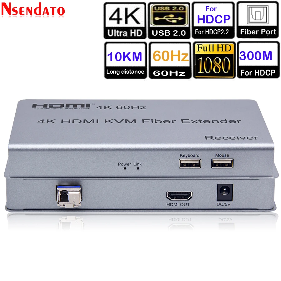 US $189.61 10km 4K HDMI KVM Fiber Extender Switch Box with 2 Ports USB 20 Sharing monitor mouse keyboard For HDCP 22 PC HDTV Monitor DVD