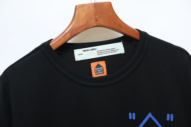 19ss Off-White OW градиентная вышивка стрелы для мужчин и женщин, модные модели влюбленных пар, хлопковая Повседневная футболка с коротким рукавом и круглым вырезом