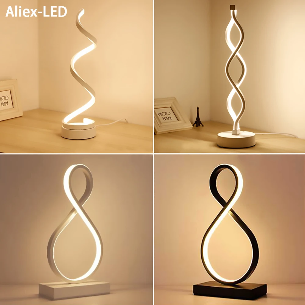 Modern Decorative Table Lamp LED Art Night Light 110V-220V EU US Plug for Home Bedroom Bedside Study Table Creative Desk Lamp