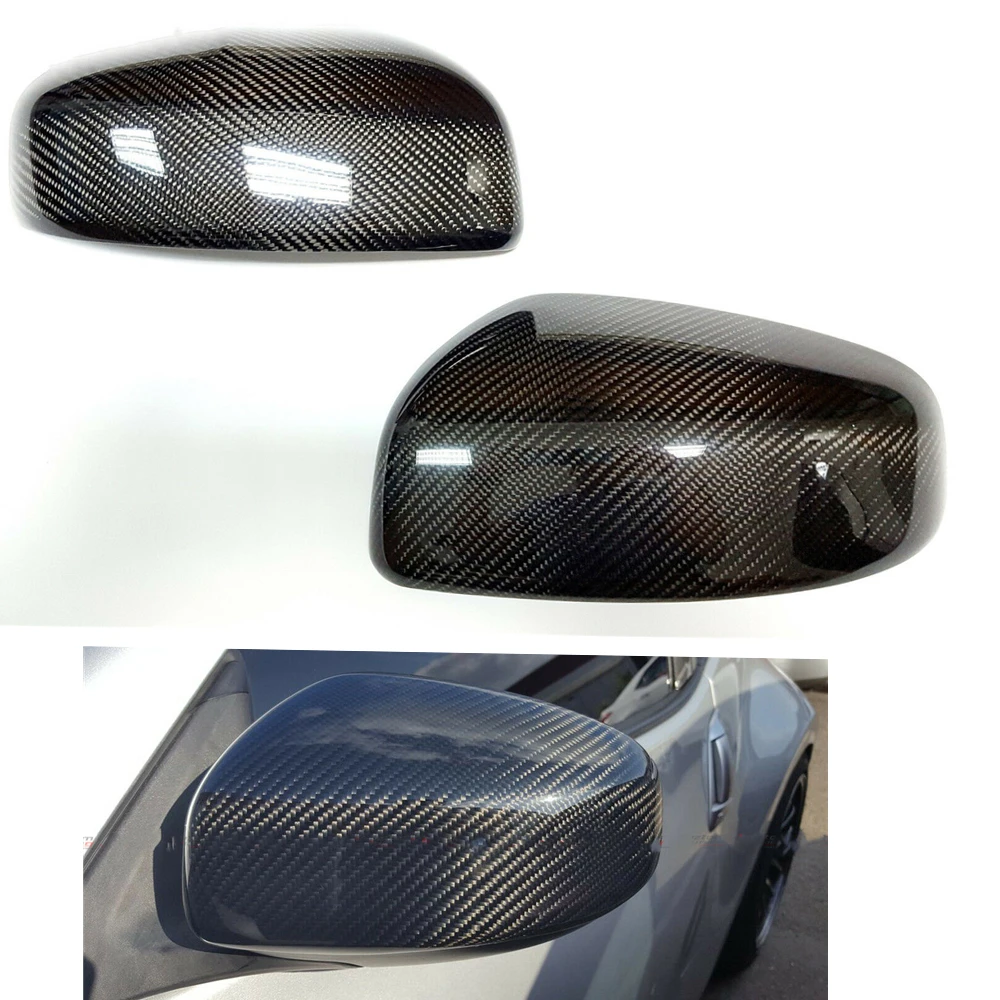 

For NISSAN 370Z Z34 2009-2020 Real Carbon Fiber Mirror Cover Car Exterior Side Rear View Cap Shell Rearview Reverse Case Add On