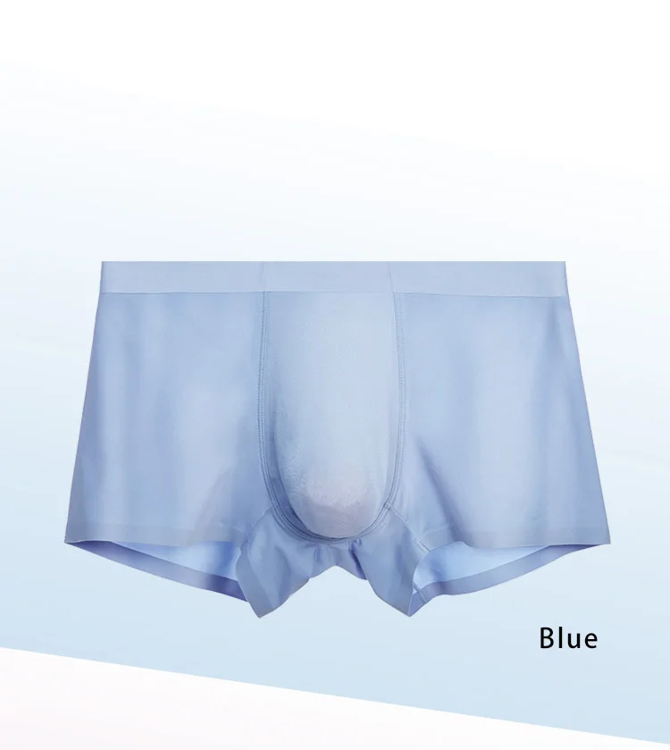 Летние Ice Silk, для мужчин нижнее бельё для девочек бесшовное, прозрачное, Короткие трусы-боксеры ультра тонкая воздухопроницаемая комфортная обувь трусики/нижнее белье с принтом