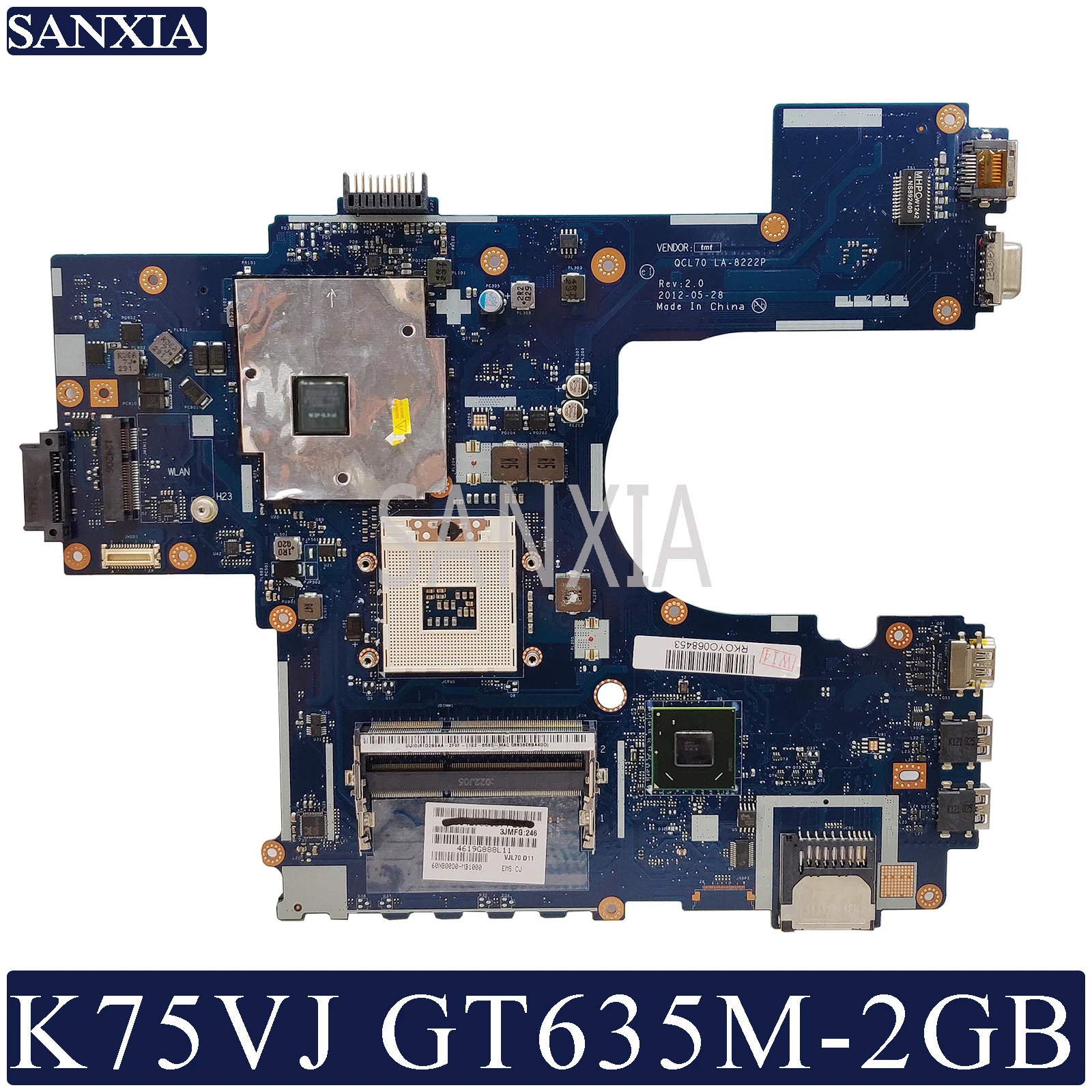 Kefu QCL70 LA-8222P REV2.0 материнская плата для ноутбука ASUS K75VJ K75VM R700VJ K75V K75 Тесты Оригинал материнская плата GT630M/GT635M-2GB