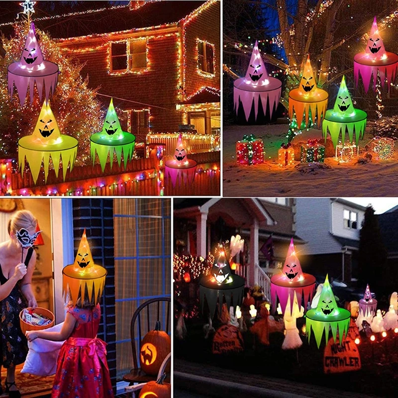 2 PCS Glowing Witch Hat Children Toys for Chrismas Girls Accessories Funny Gifts Interactive Halloween | Игрушки и хобби