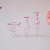 1/12 Pink Candlestick Vase Dollhouse Miniature Accessories Mini Bottle Glass Set Simulation Model Toy for Doll House Decoration 5