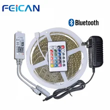 SMD2835 RGB LED Strip 60Leds/m Bluetooth RGB LED controller 24key IR Control Remote 12V Power Adapter Waterproof led strip kit