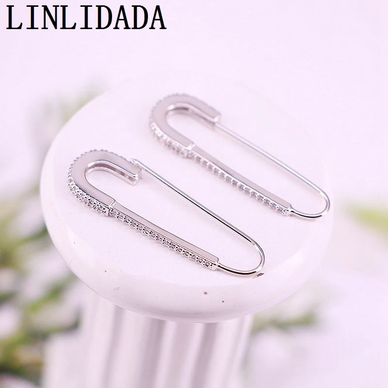 5 par de moda paperclip pino de