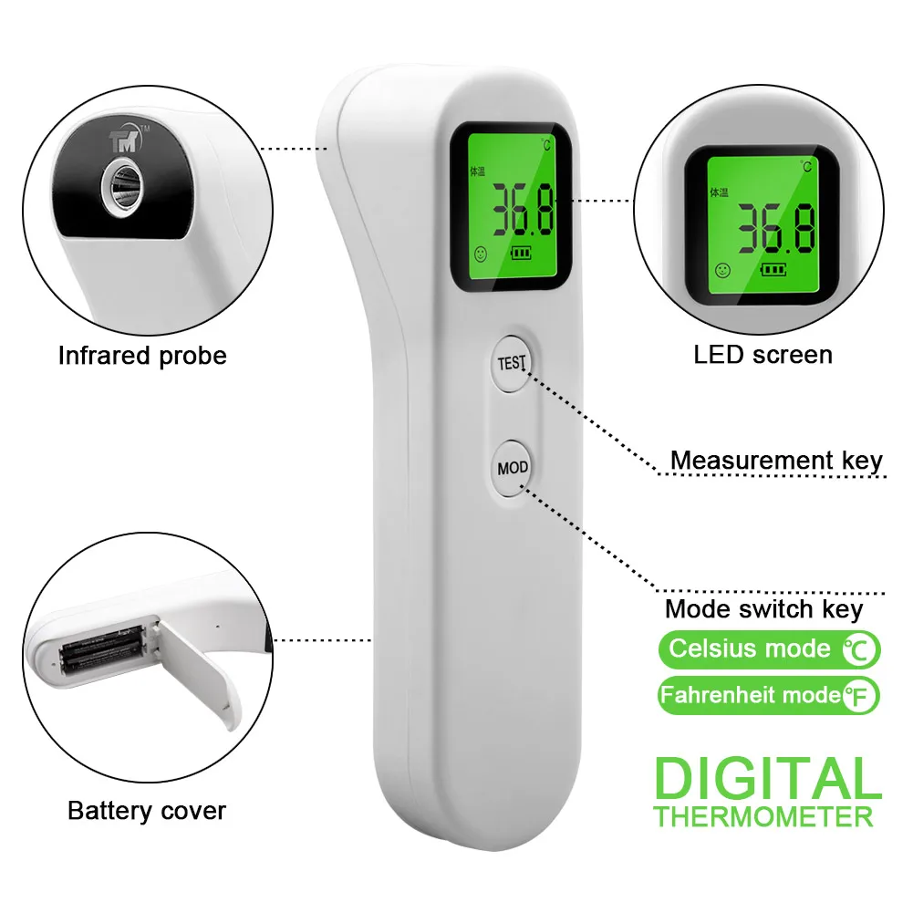 

Thermometer Muti-fuction Baby/Adult Digital Termomete Infrared Gun Handheld Non-contact Temperature Measurement Device
