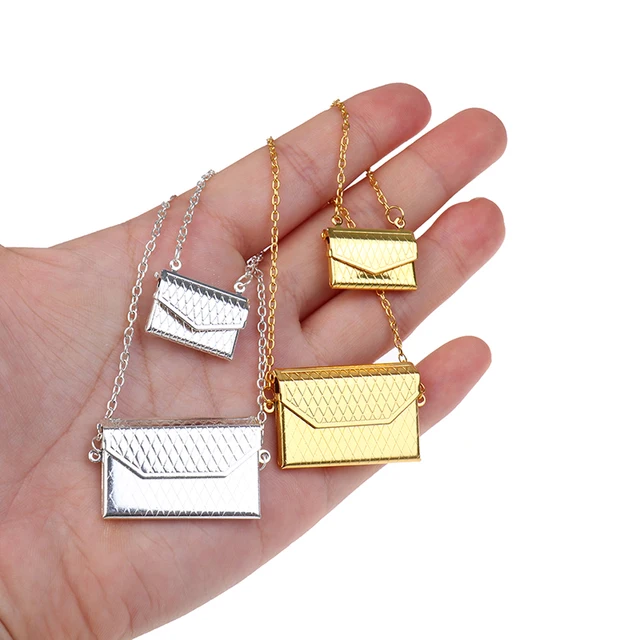New 1/12 Doll Handbag Lady metal Bag Purse Accessories Dollhouse Kids Toy 2 Sizes 4