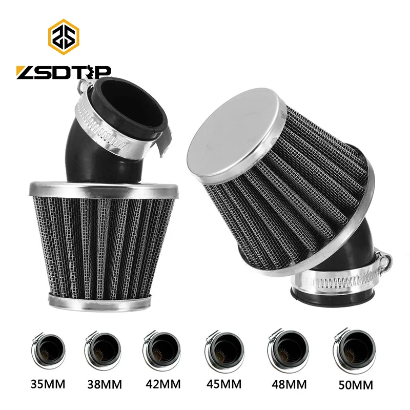 ZSDTRP Motorcycle Air Filter 35mm 38mm 42mm 48mm Universal Fit For 50cc 110cc 125cc Motorcycle ATV Scooter Pit Dirt Bike