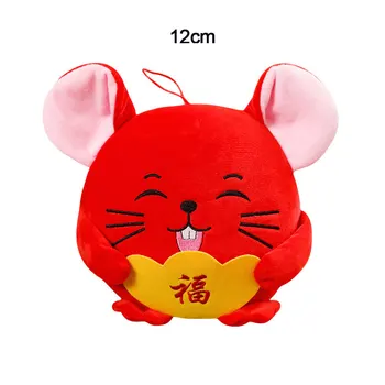 

2020 Year Of The Rat Mascot Fat Plush Toy Red Accompanying Mouse High Quality Hanging Deacoration New Year Gift For Kids