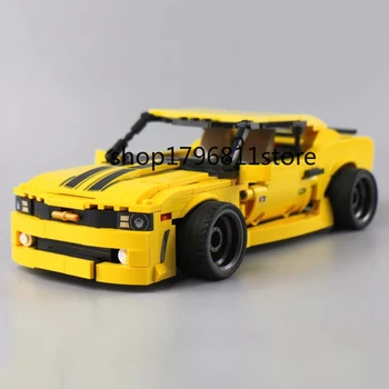 

IN STOCK 701504 MOC Technic Series Yellow Camaro Mustang Speed Racing Car Building Blocks Bricks Kids Toys Christmas gift