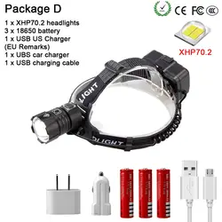 Новый T130 CREE XHP70 6800LM 18650 3 режима USB зарядка дальний внешний дисплей мощности яркий светодиод фары