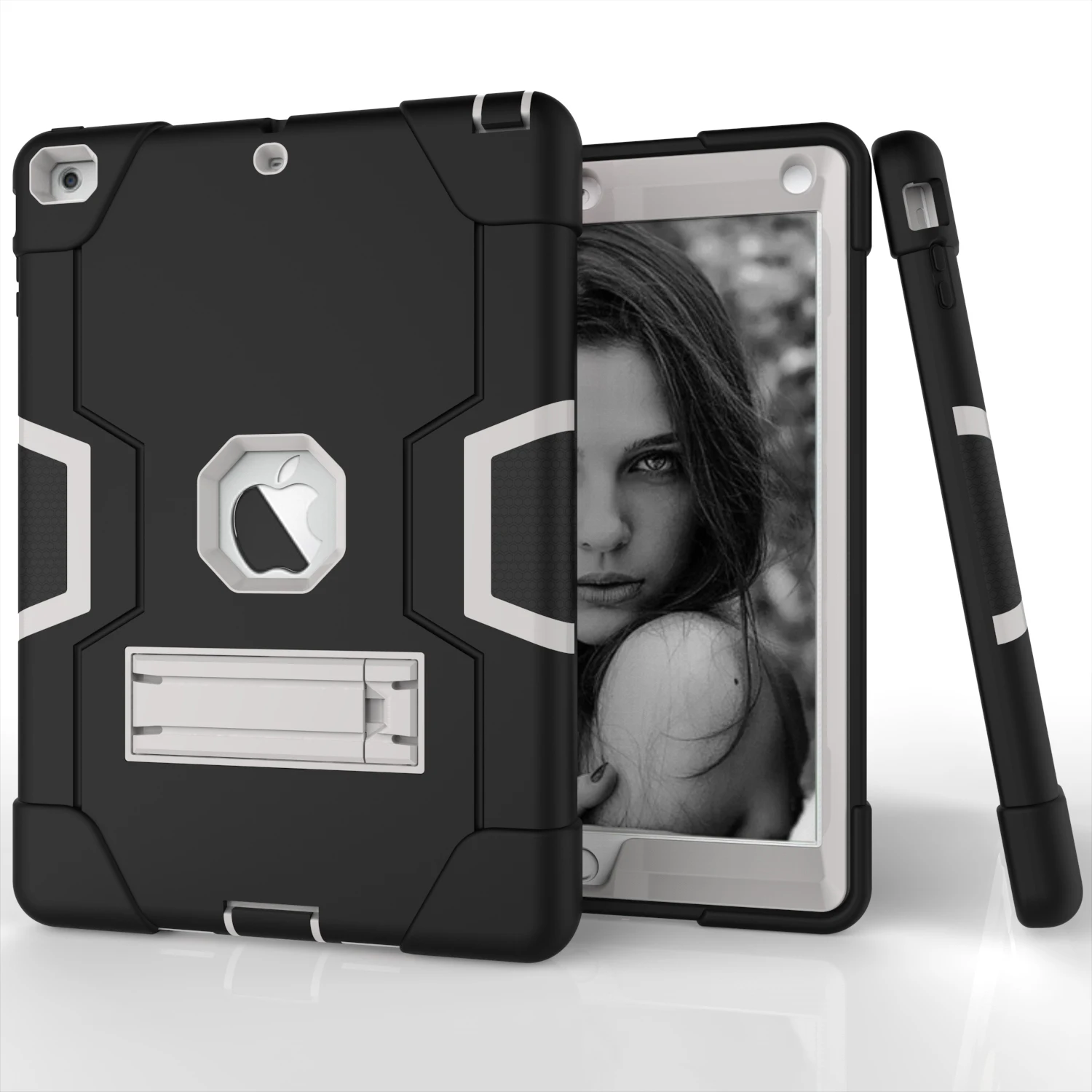 Armor Case For iPad 4 3 2 9.7 Heavy Duty Silicone TPU+ PC Hard Stand Drop Shock Proof+ Screen Protector IP71