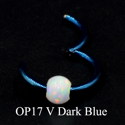 1Piece G23 18g&16gTitanium Opal Segment Hinged Ring Septum Nose Clicker Piercing Nose Lip Earrings Helix Nose Piercing