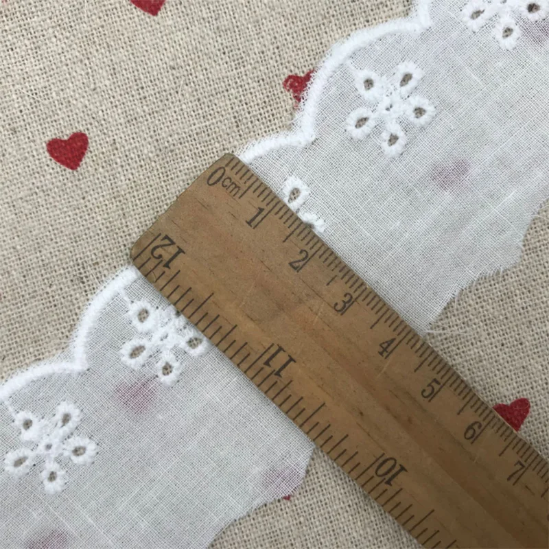 

4CM Wide HOT Embroidery Cotton Lace Fabric Trim Ribbon DIY Sewing Applique Collar Ruffle Guipure Dress Wedding Cloth Decor