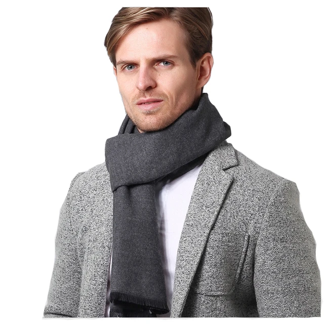 Grey Wool Scarf Men Winter Echarpe Luxury Brand Cashmere Scarf Male Keep  Warm Solid Pashmina Shawl and Warps Bufandas Hombre - AliExpress