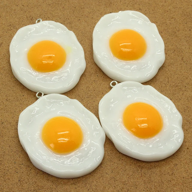 Simulated Fried Egg Key Chain 3d Fried Egg Key Chain Bag Pendant