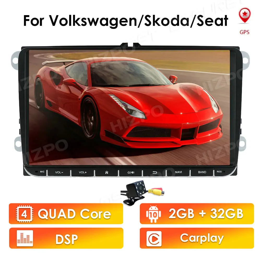 Android10.0 QuadCore Car multimedia GPS for Volkswagen VW Skoda Octavia golf 5 6 touran passat B6 jetta polo tiguan player audio
