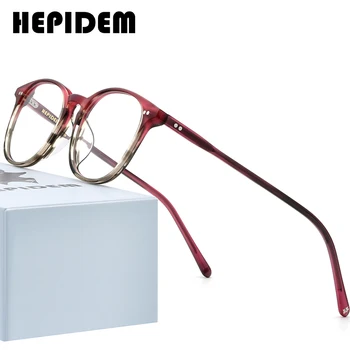 

HEPIDEM Acetate Eyeglasses Frame Men 2020 New Nerd Myopia Optical Glasses Clear Prescription Square Spectacle Women Eyewear 9128