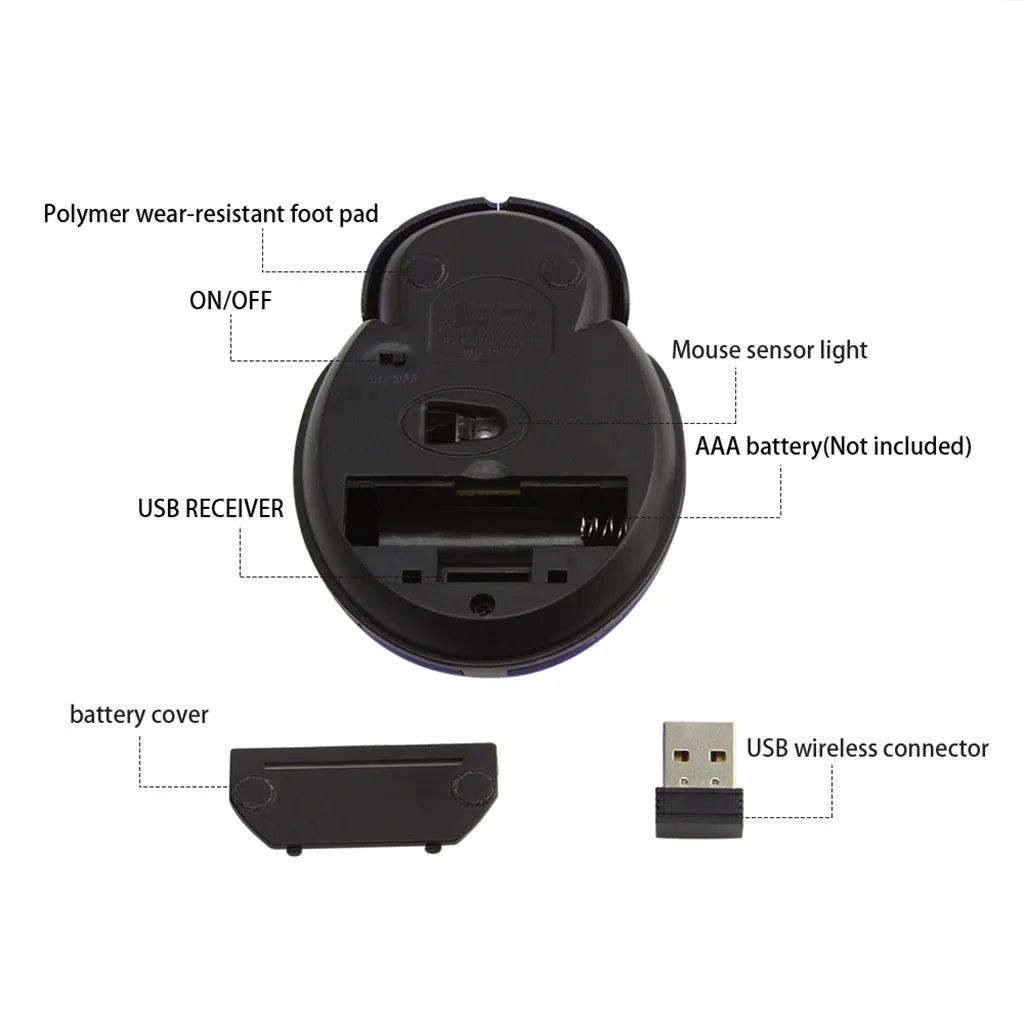 Portable Mini Mouse Wireless Mouse 3000DPI Cute Mice Ladybug Mouses Optical Gaming Mause Build in Receiver мышь беспроводная