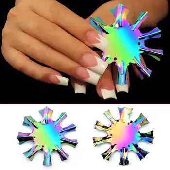 

Pro Rainbow Easy French V/Oval Shape Line Manicure Edge Trimmer Nail Cutter Clipper UV Gel V-Line Pink White French Nail Tools