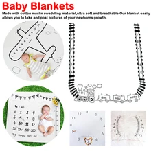 Фон для новорожденных, тканевый календарь для мальчиков и девочек, аксессуары для фото, 100x100 см, детское одеяло-Ростомер, фотография, реквизит, одеяло s