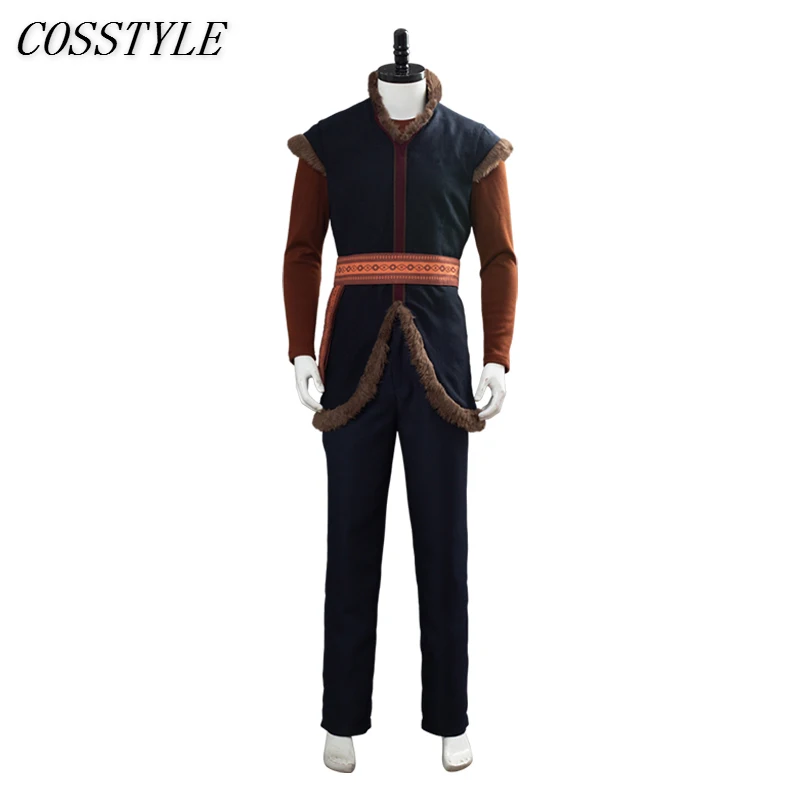 

Movie Froze 2 Cosplay Adult Kristoff Bjorgman Costume Men Cosplay Vest Pants Belt Props Halloween Carnival Outfit Suit Full Set