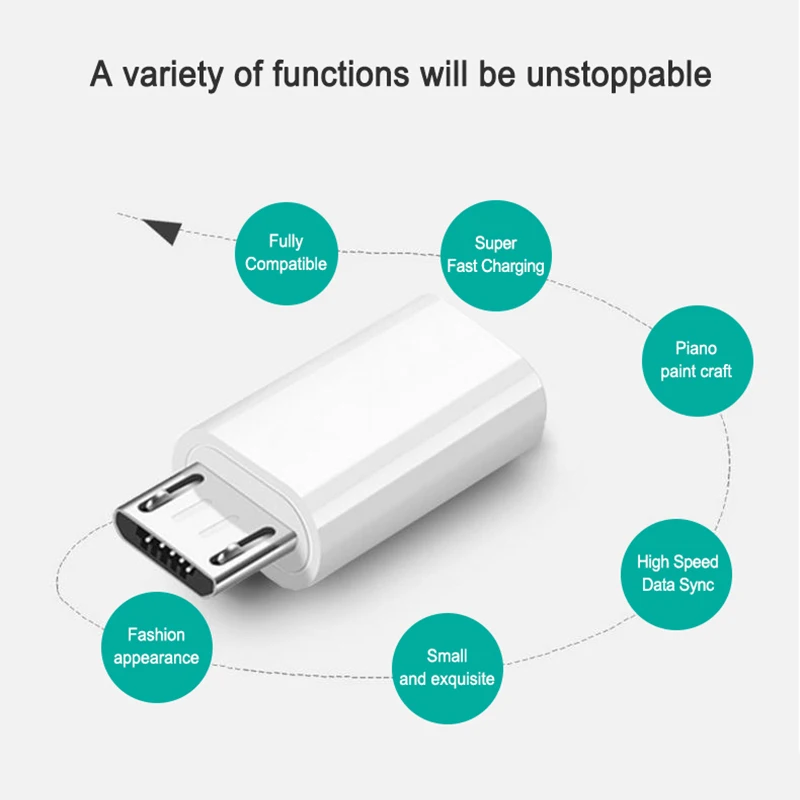 VOXLINK Micro To Type-c usb Adapter Alloy Case Android Micro USB Connector Type C For Sumsung Huawei For Xiaomi phone Adaptors