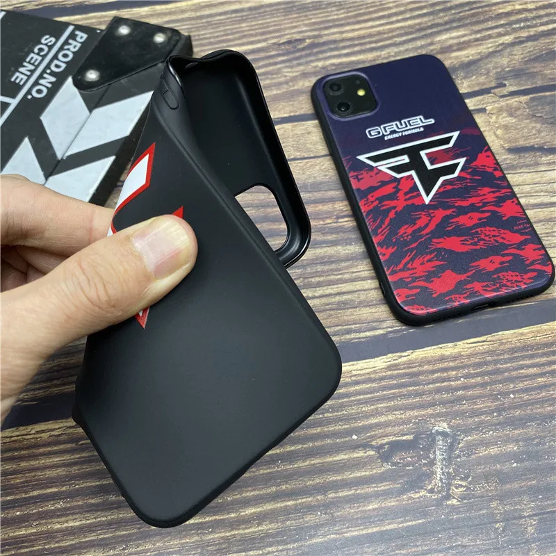 Мягкий чехол Game clan FAZE для iphone 11 pro x xs max xr 8 7 6 6s plus, силиконовый чехол для телефона, 3D рельефный брендовый чехол