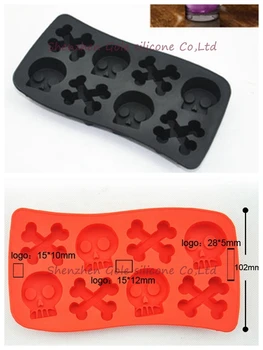 

100pcs/lot Skull Mold Silicone Mold Cooking Tools Cookie Cutter Ice Molds Ice Trays Ice Cream Tools Ice Cube Tray