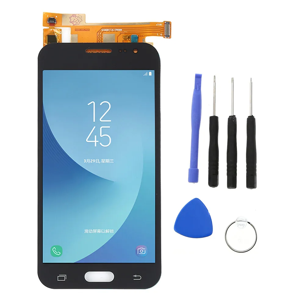 Black with tools J200 ЖК-дисплей для samsung Galaxy j2 ЖК-дисплей J200F J200M J200H J200Y ЖК-дисплей дигитайзер сенсорный экран для samsung j2 j200f дисплей - Цвет: Black with tools