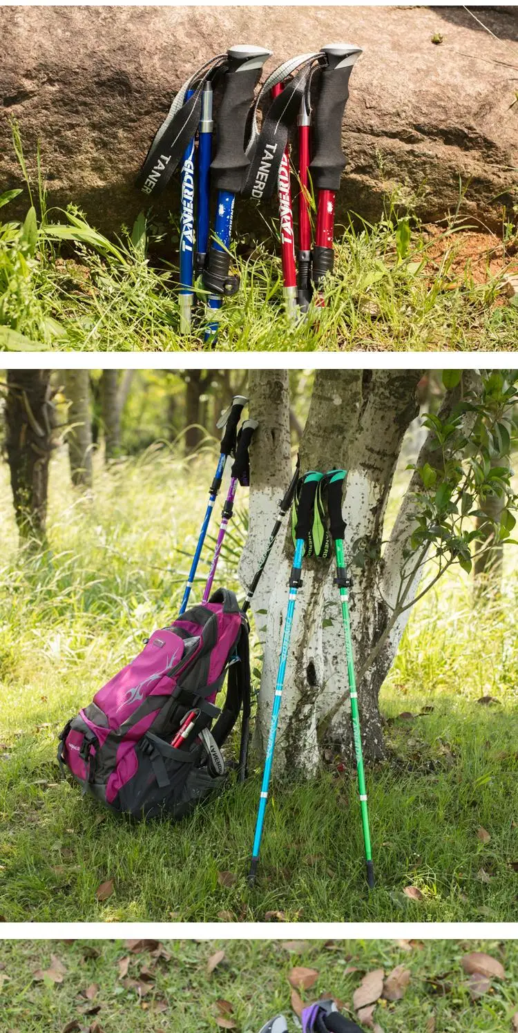 Anti Shock Nordic Walking Sticks Telescopic Trekking Hiking Poles Ultralight Walking Canes With Rubber Tips Protectors21