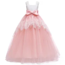 Детское платье принцессы с бантом вечернее платье с цветочным рисунком для девочек фантазийный Детский костюм вечерние платья для маленьких девочек