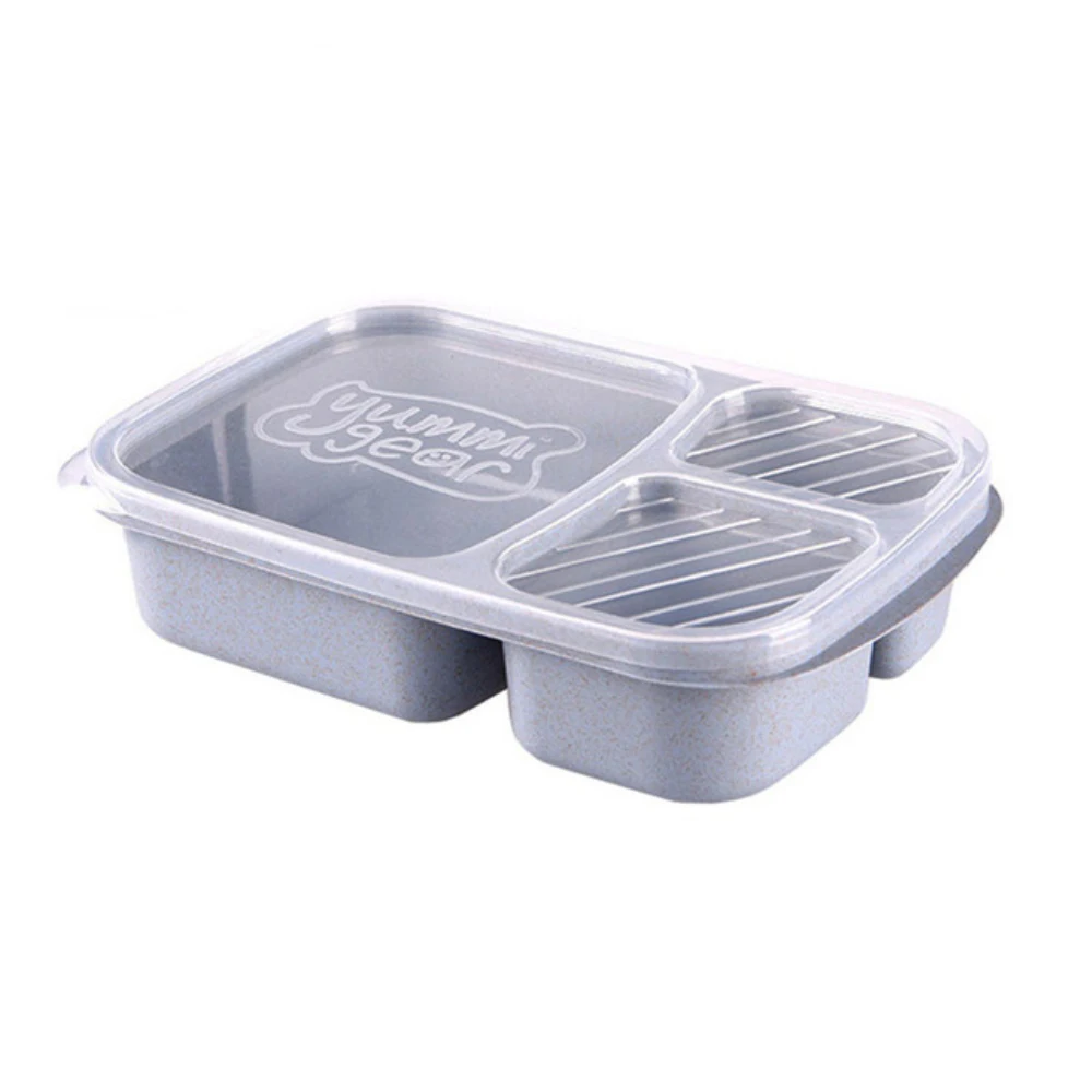 Пшеничная солома японский контейнер для обеда коробка для детский пищевой контейнер приготовление еды Органайзер контейнер для хранения еды контейнер для закусок кухонные аксессуары - Цвет: Синий