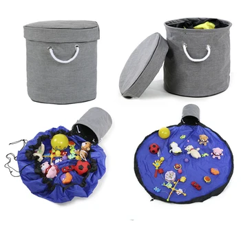 

New Portable Kids Toy Storage Bag and Play Mat Lego Toys Organizer Drawstring Pouch Fashion Practical Storage Bags