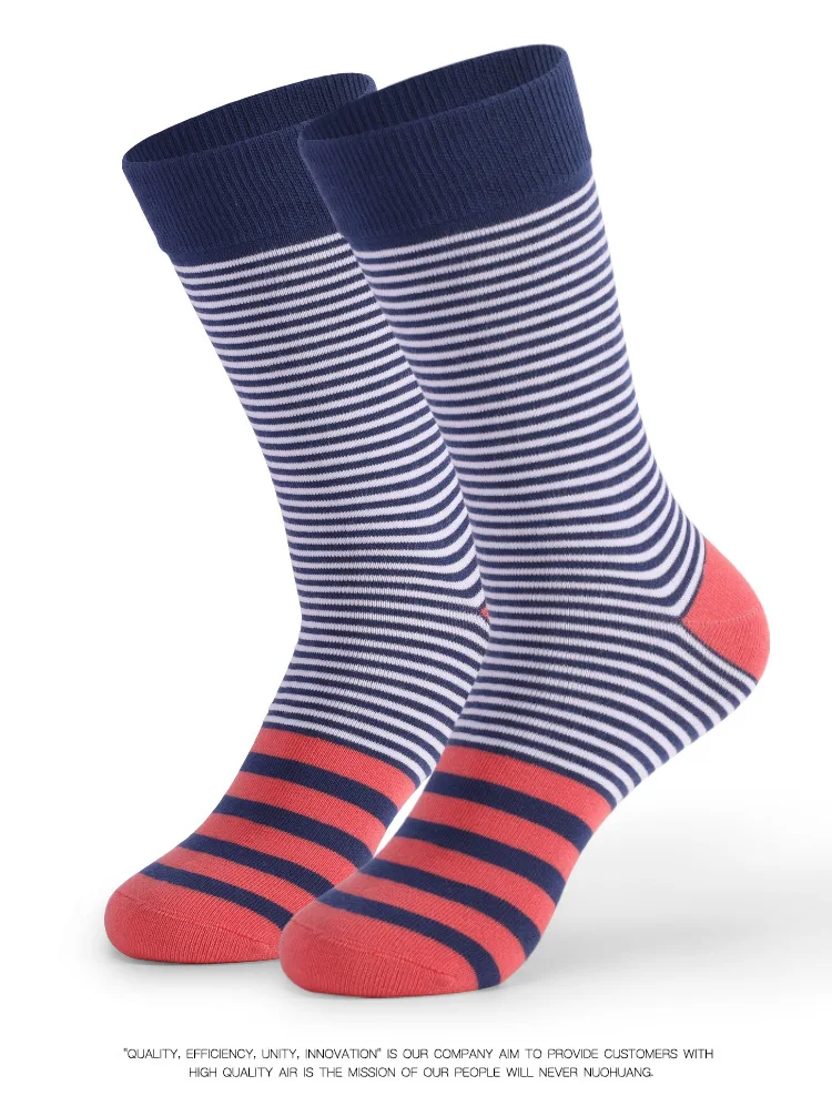 Hohe Qualität Neue Männer Socken Große Größe Heißer Verkauf Standard Business Casual Socken Gestreiften Glücklich Baumwolle Sokcs Bunte Männer Lange socken – Detail 9