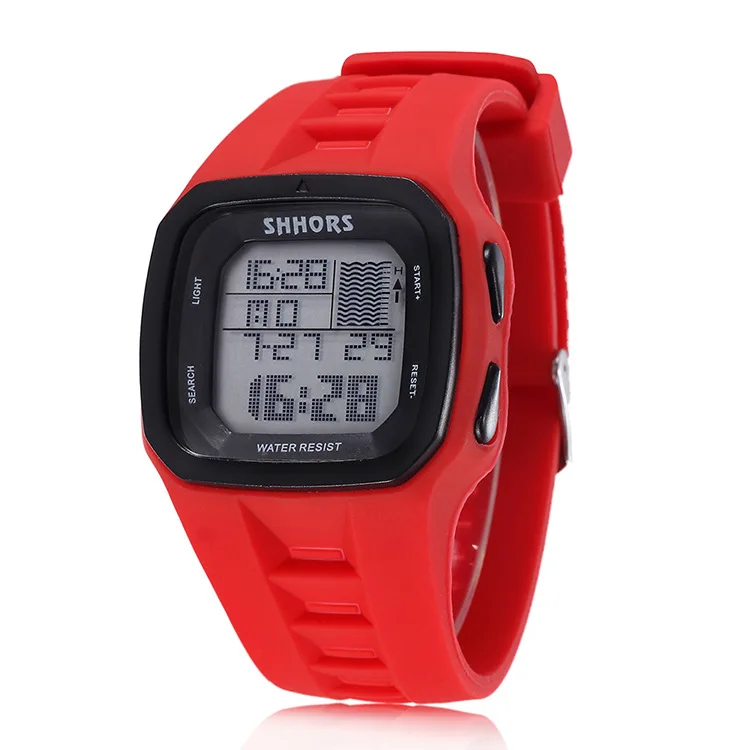 Shhors часы мужские светодиодная цифровая электронная часы мужские спортивные часы водонепроницаемые резиновые часы Reloj Hombre Montre Homme Relogio - Цвет: 1662215red