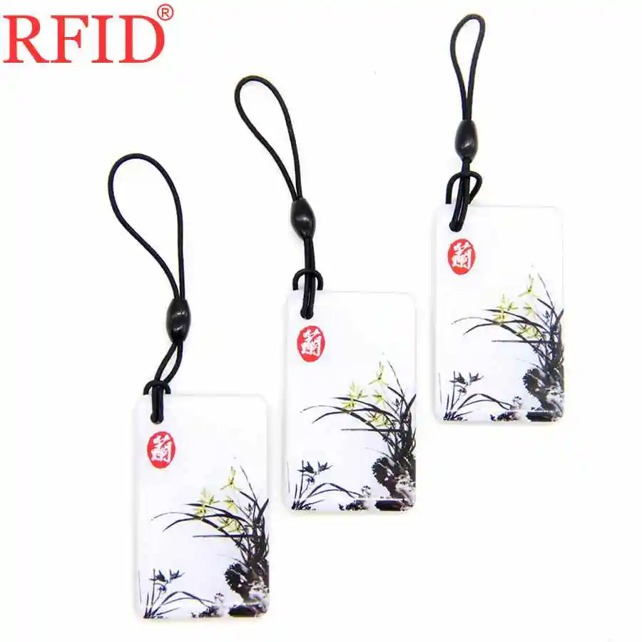 3pcs Random Color UID S50 1K 13,56 Mhz брелок с рисунком орхидеи, сменная метка, IC карта, близость, RFID, водонепроницаемая метка, карта контроля доступа, 1 шт - Цвет: 3pcs Random Color