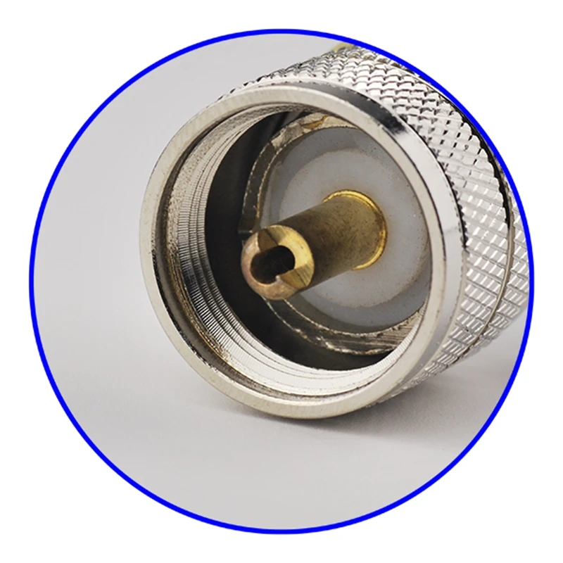 Superbat UHF Male Plug Right Angle Connector Nickel Plated Brass Clamp for RG58 Cable for PA System, Ham Radio, CCTV Camera