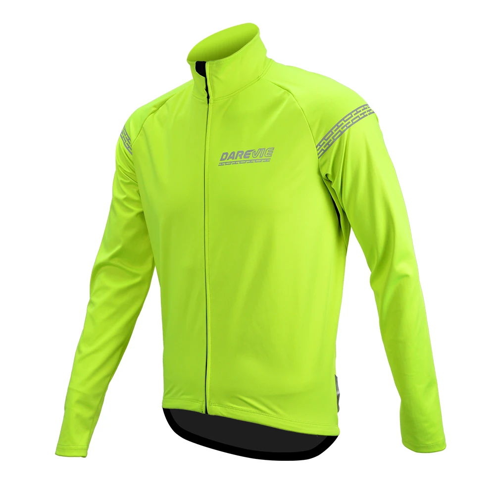 Darevie зимняя велосипедная куртка, теплая флисовая велосипедная куртка, ветрозащитная велосипедная куртка, Мужская теплая велосипедная куртка, водонепроницаемая велосипедная куртка - Цвет: Green