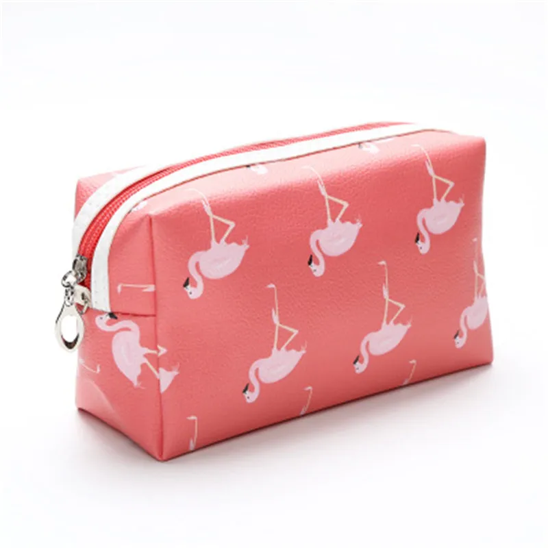 

Flamingo Cosmetic Bag 2019 Women Necessaire Make Up Bag Travel Waterproof Portable Toiletry Makeup Case Travel Wash Storage Bag