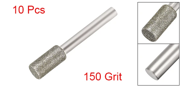 Uxcell 10 шт. Diamond шлифование заусениц Сверло по металлу резьба, вращающийся инструмент 1/4 дюйма хвостовик 150 грит для работы с мелкими деталями для резки