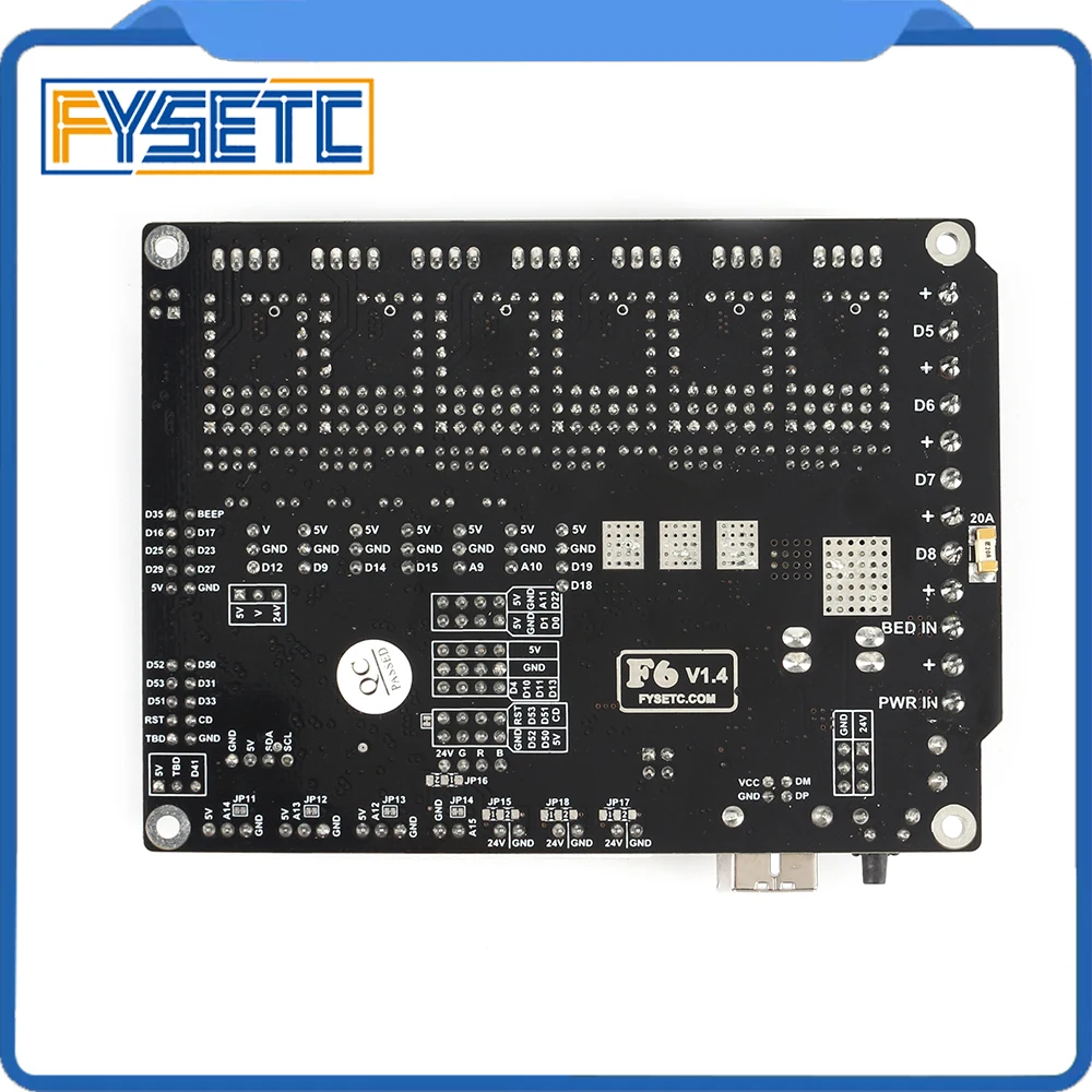 FYSETC F6 V1.4 плата все-в-одном до 6 моторных драйверов для TMC2208 UART Летающий с разъемом XH/MX VS SKR V1.3 S6 для Ender 3